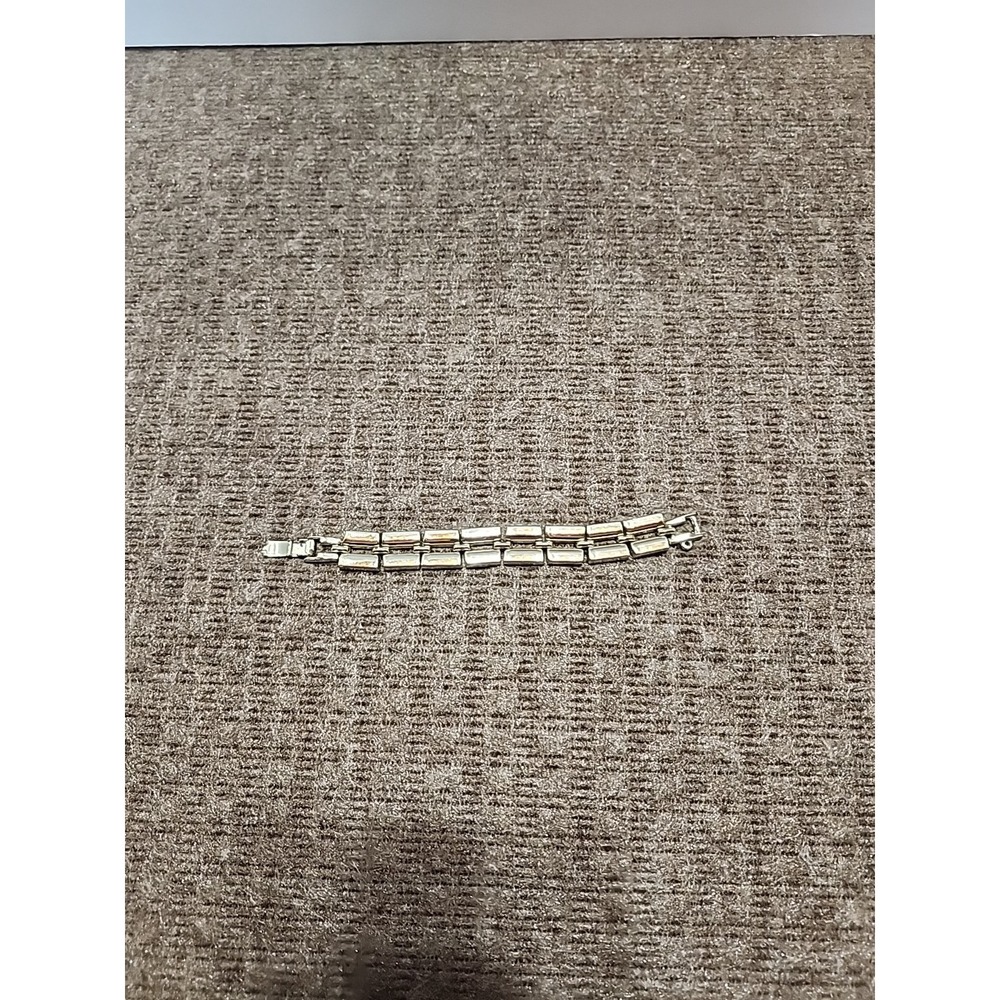 Silver-Toned Metal Brick Link Bracelet‎
